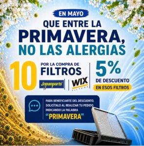 Que entre la primavera, no las alergias: consigue un 5% de descuento en filtros Japanparts y WIX Filters